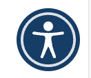 Image of the outline of a white man within a dark blue circle. This is the logo for the UserWay accessibility widget.