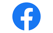 Facebook logo, A bright blue circle with a large white lowercase "f" placed in the middle.